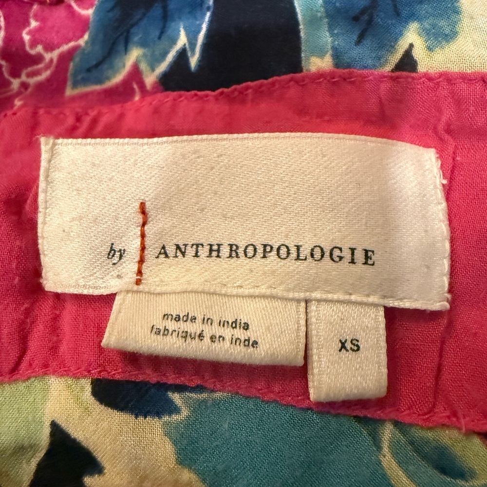 Anthropologie Floral Oversized Blouse in Yellow, Blue, Pink - Picture 9 of 9